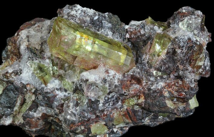 Apatite Crystals with Magnetite & Quartz - Durango, Mexico #64027